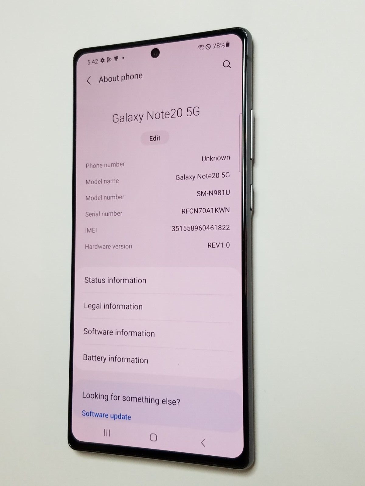 Xfinity Mobile Samsung Galaxy Note 20 5G SM-N981U Android Cell Phone