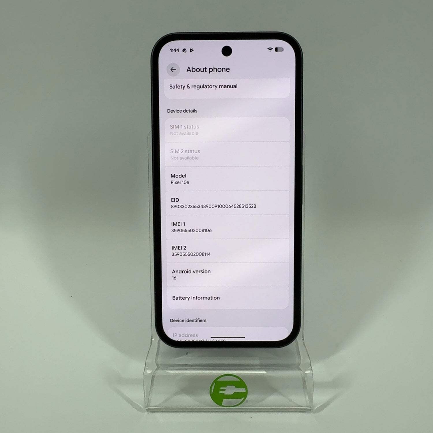 T-Mobile Google Pixel 10a 128GB Obsidian GA10052-US NO SIM TRAY