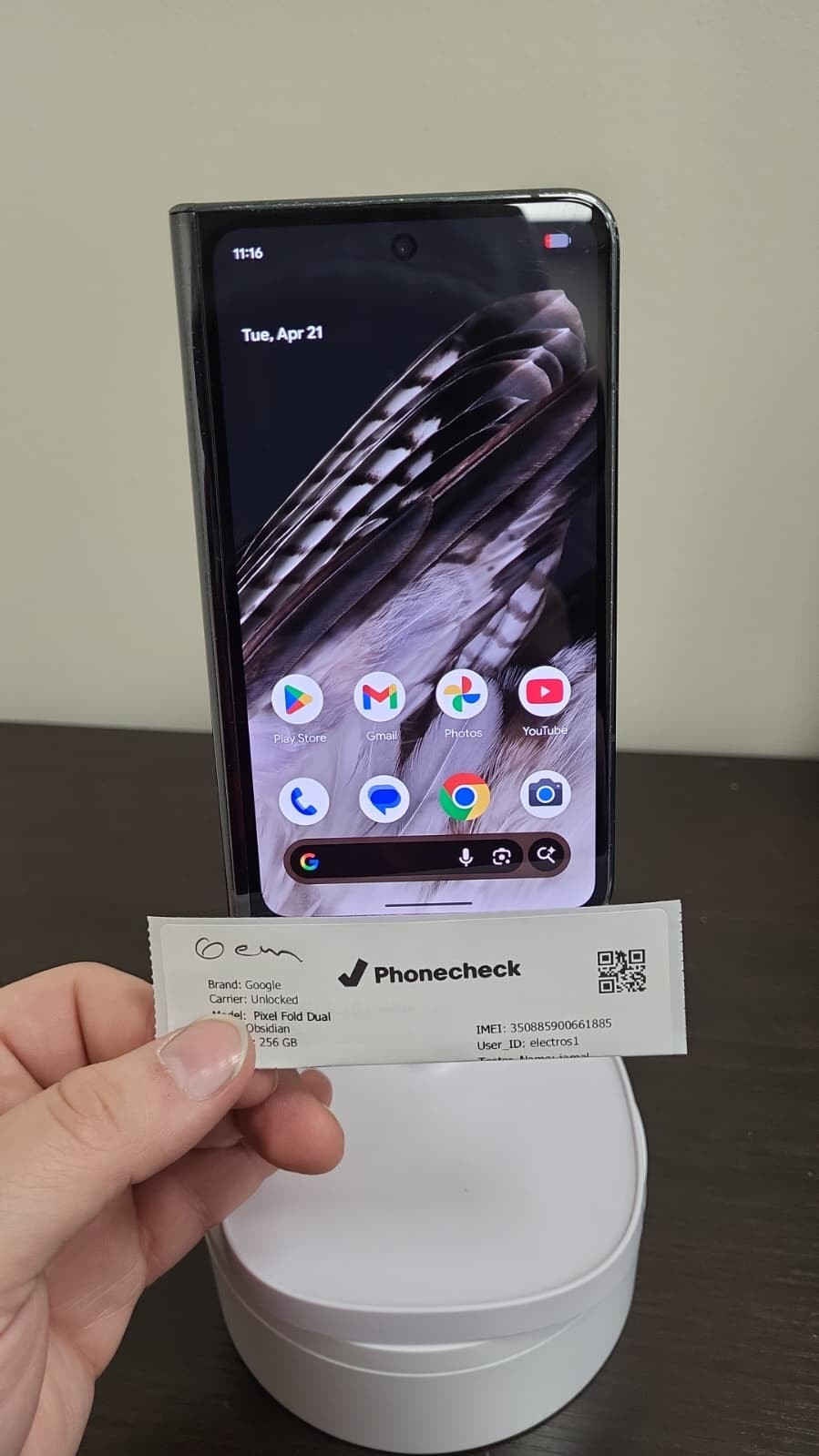 Google Pixel Fold 5G – 256 GB – Obsidian (Unlocked) B GRADE COSMETIC/LCD DAMAGE