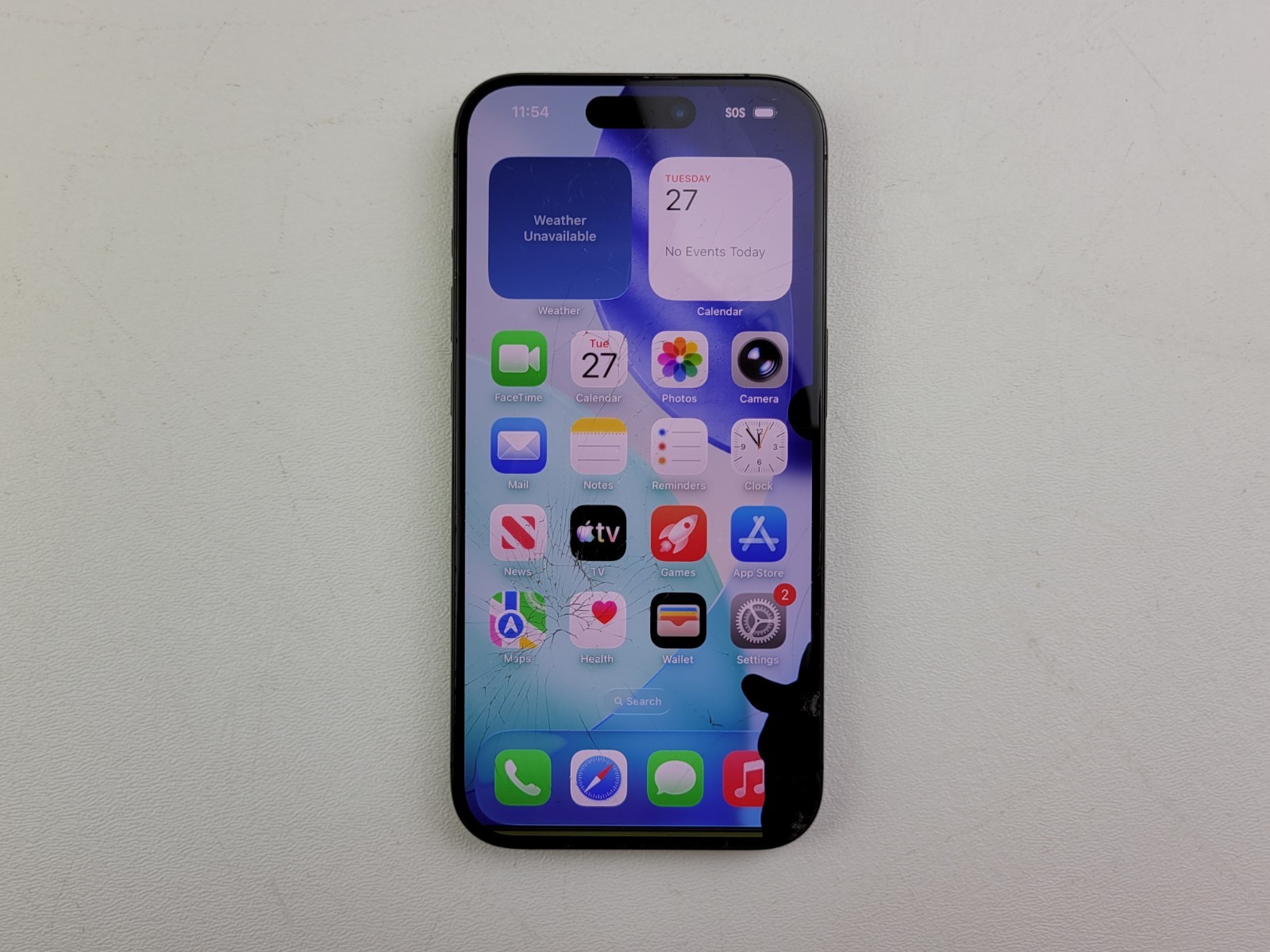 Apple iPhone 15 Pro (A2848) 128GB – Black Titanium (Unlocked) – *DAMAGED* T9624