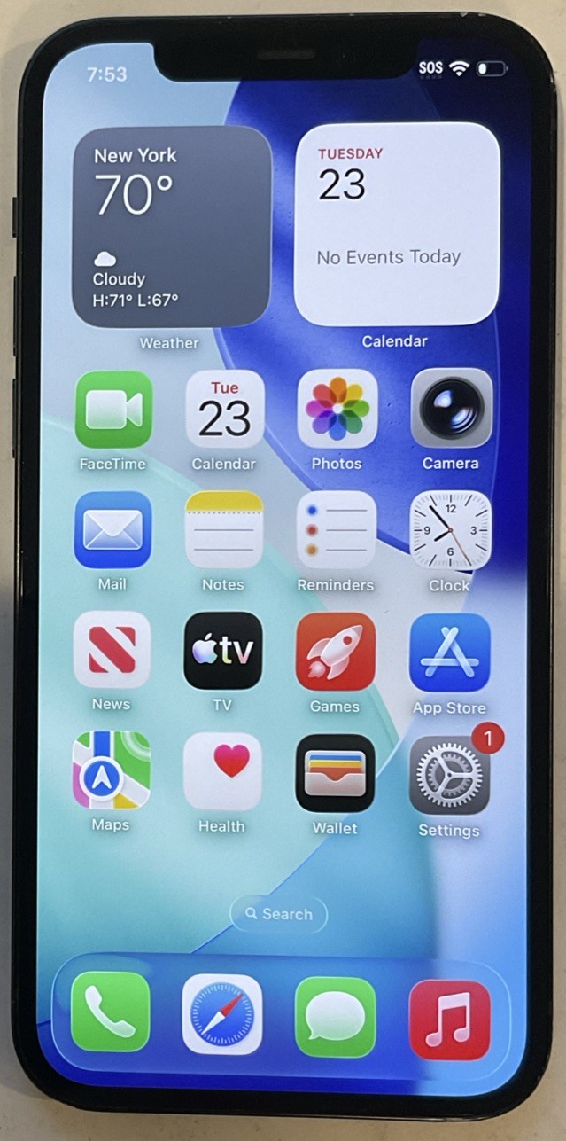 USED BLACK GSM UNLOCKED iPhone 12, 64GB A2172 MGEF3LL/A WITH 89% BATTERY HEALTH
