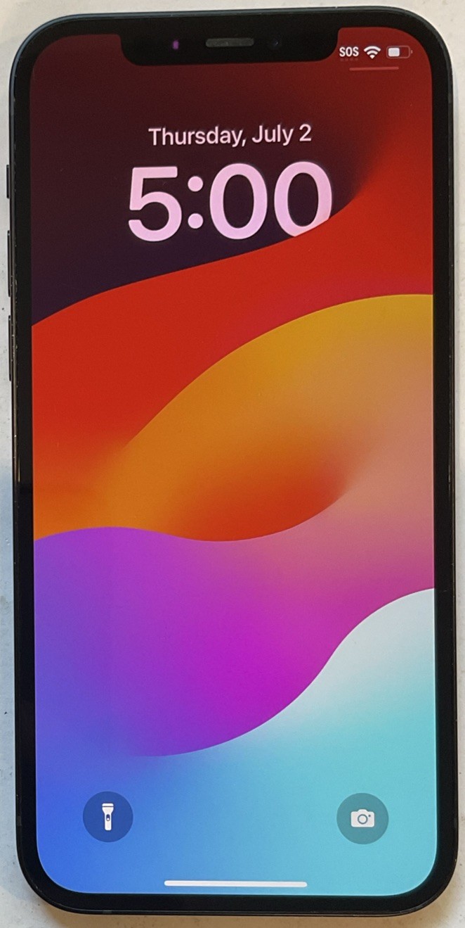 USED BLACK GSM UNLOCKED iPhone 12, 128GB A2172 MGF93LL/A, 88% BATTERY iOS 17.4.1