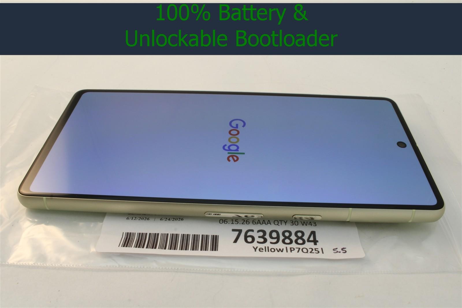 Google Pixel 7 Yellow Factory Unlocked ATT TMobile Verizon Unlockable BL 7639884