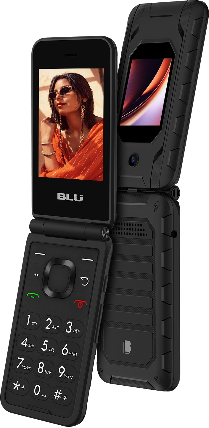 BLU Flex 4G LTE 8GB Basic Mini Compact Flip Phone Tracfone GSM Unlocked (Black)