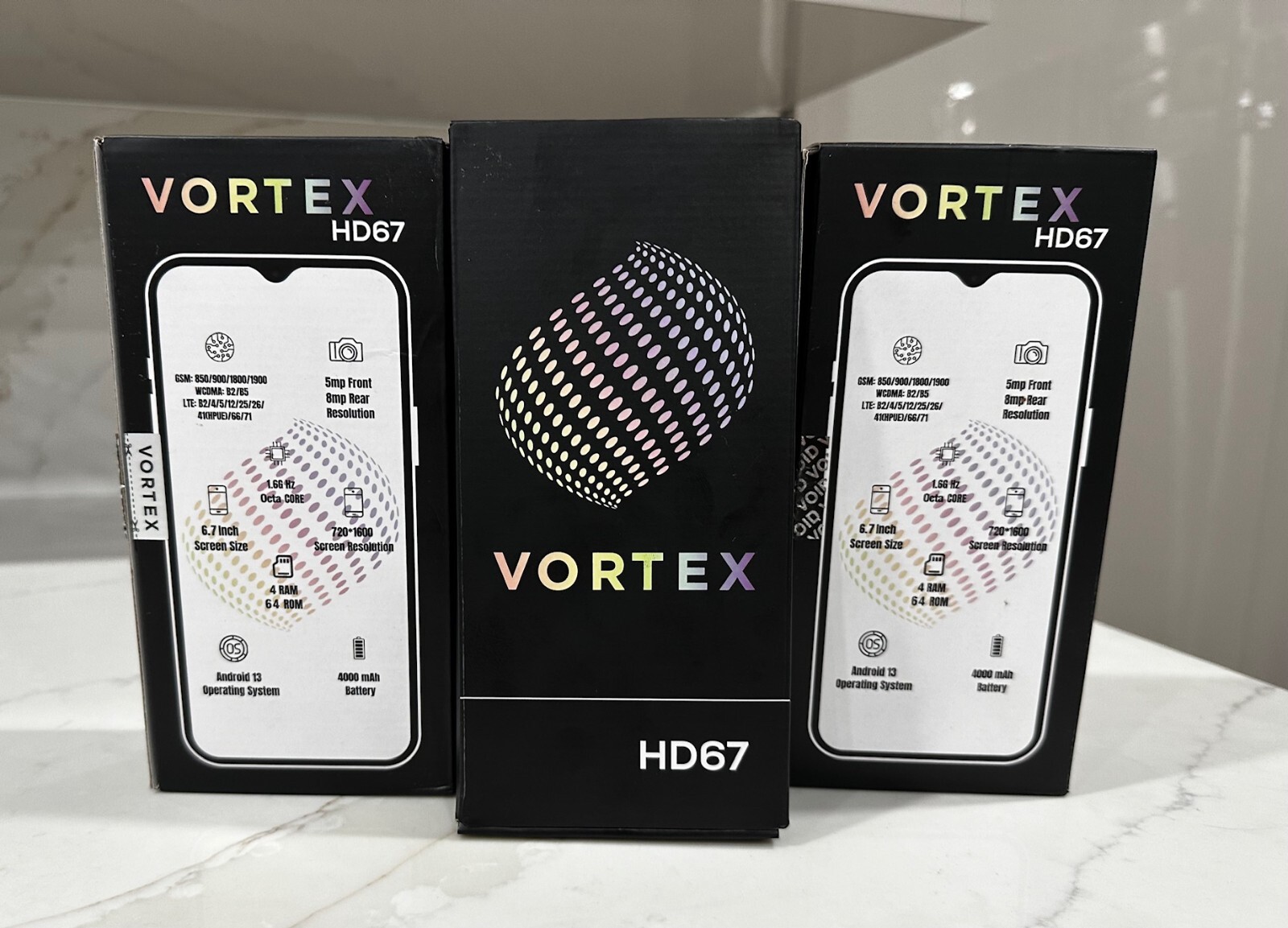 Vortex HD67 6.7″ Black Smartphone- 64GB ROM 4GB RAM Android13 *Network Unlocked*