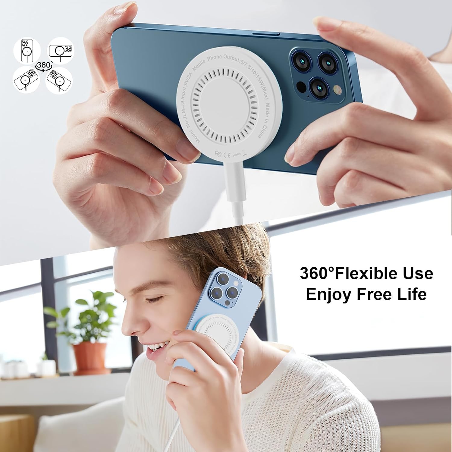3 Pack 15W Wireless Fast Charging Pad for iPhone 17/16/15/14/13/12 Series