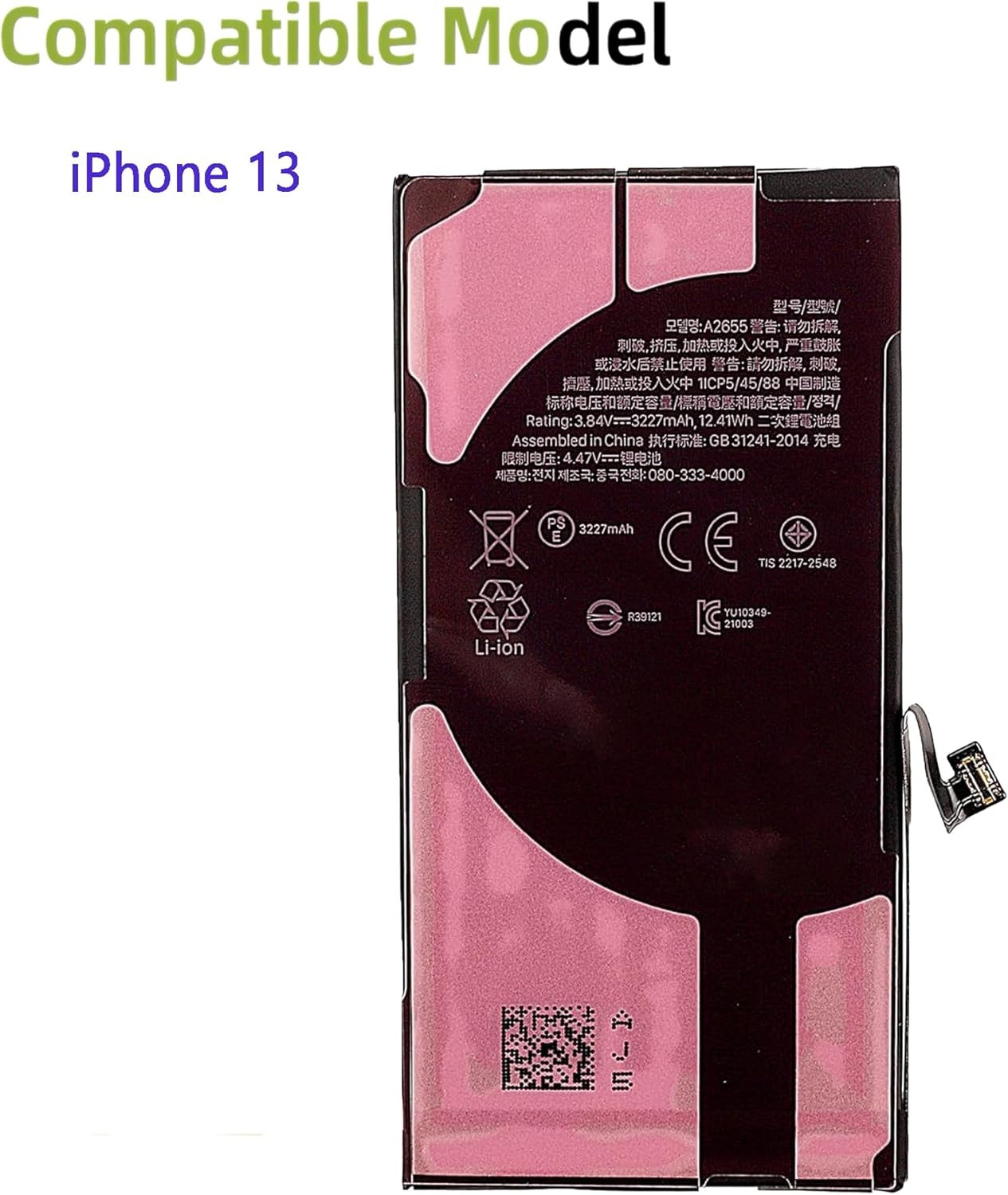 A2655 Battery Rechargeable for iPhone 13 Model A2633 A2482 A2631 A2634 A2635
