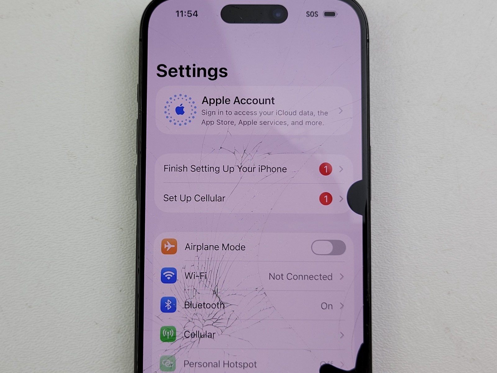 Apple iPhone 15 Pro (A2848) 128GB – Black Titanium (Unlocked) – *DAMAGED* T9624