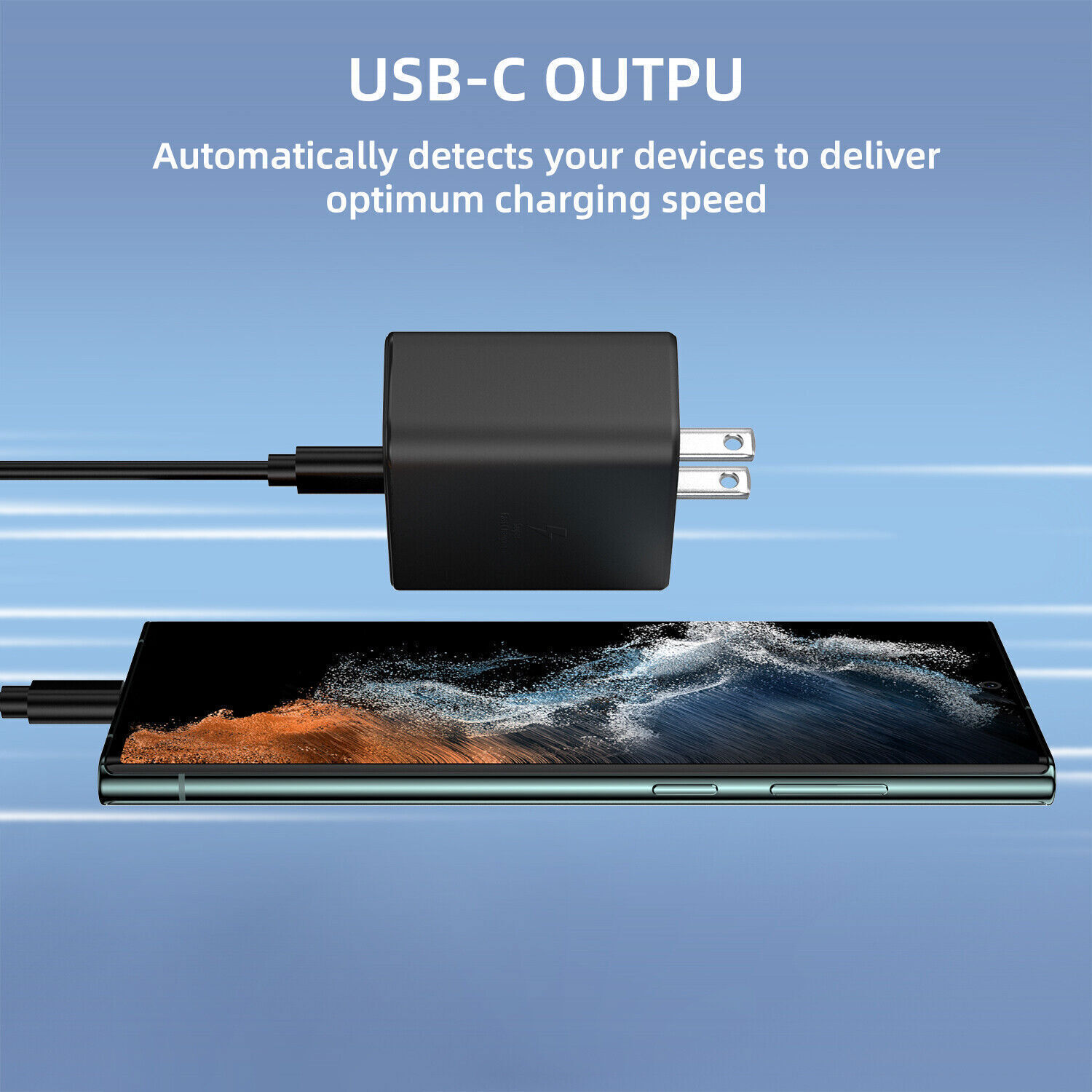 45W PD Fast Charger Wall Adapter Phone Power Type C Cable For Samsung Galaxy S23