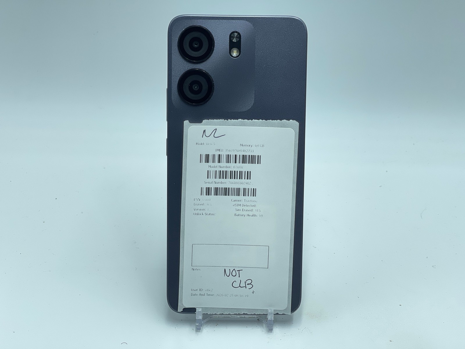 LOT of 2 Blu View 5 64GB B160V (Unknown) Black (E-0281)