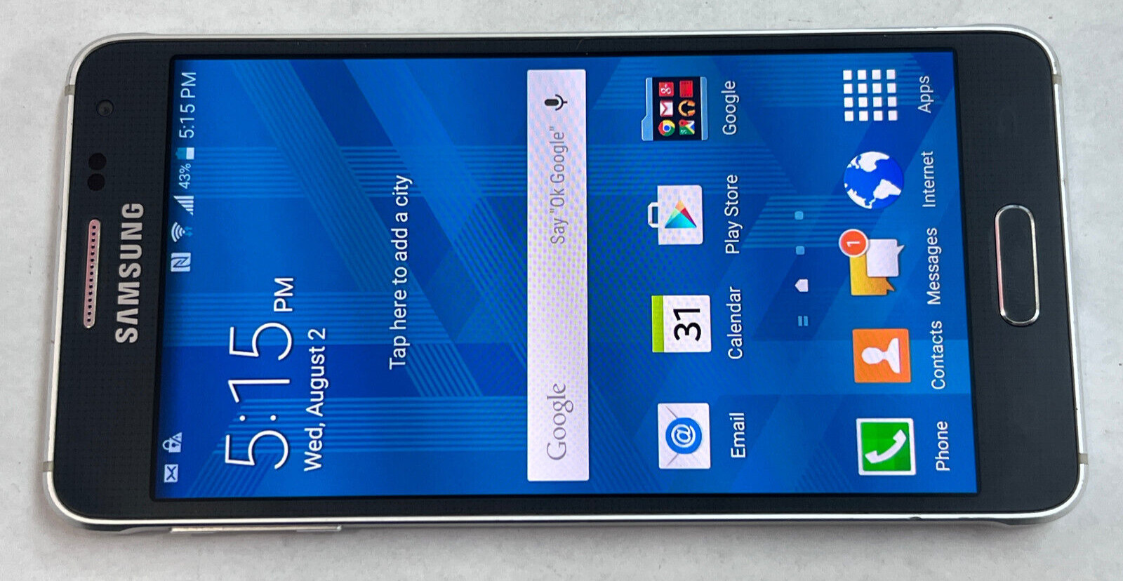 Samsung Galaxy Alpha G850 32GB AT&T T-mobile Unlocked Smartphone Gray VERY GOOD