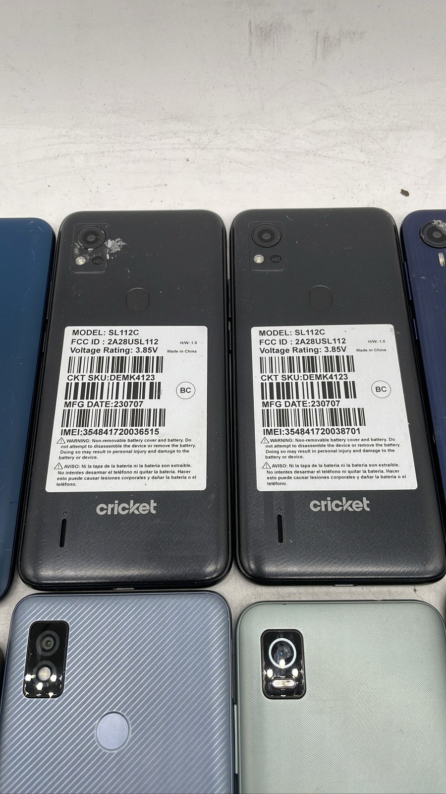 TCL Cricket Android Smartphones SL112C Mixed Models Lot Of 10