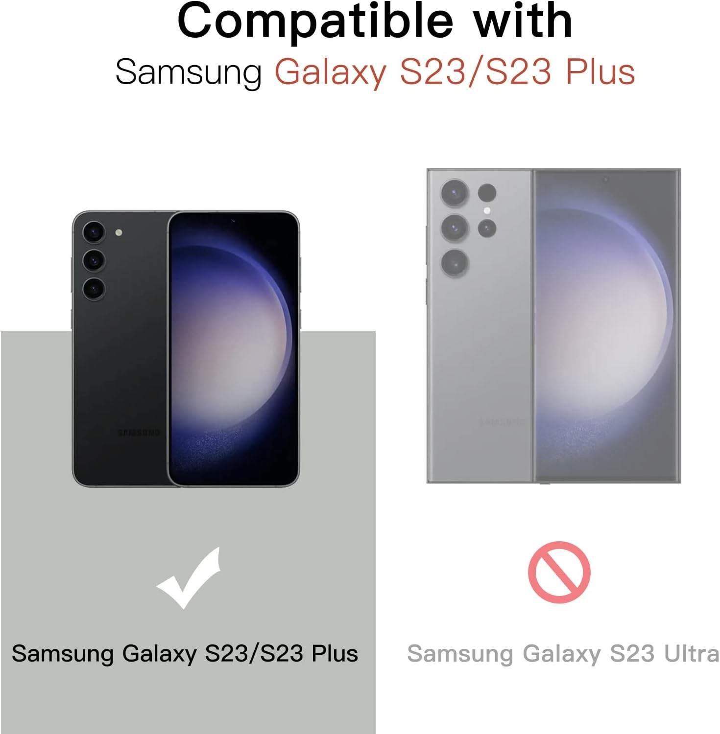 Camera Lens Protector Set for Samsung Galaxy S23 6.1″ / 6.6″ – Phantom Black