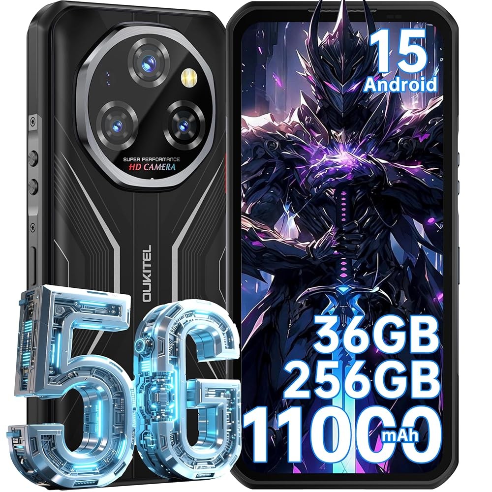 OUKITEL WP55 5G Rugged Phone Android 15 36GB+256GB 11000mAh 108MP NFC T-Mobile
