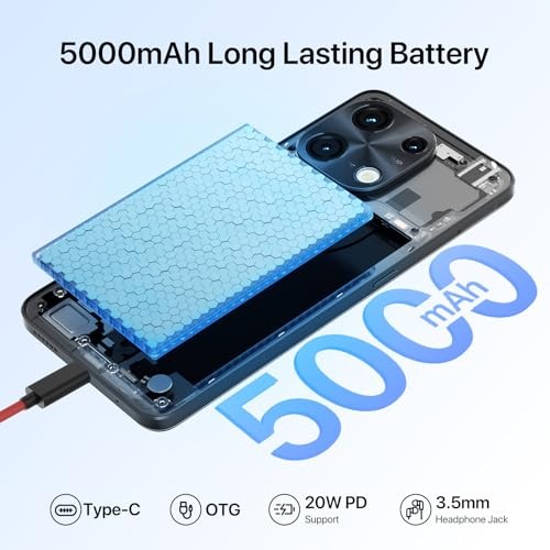 Note 100 Unlocked Smartphone (Android 14) – 6.8″ 120Hz HD+ Display, 6+6GB RAM