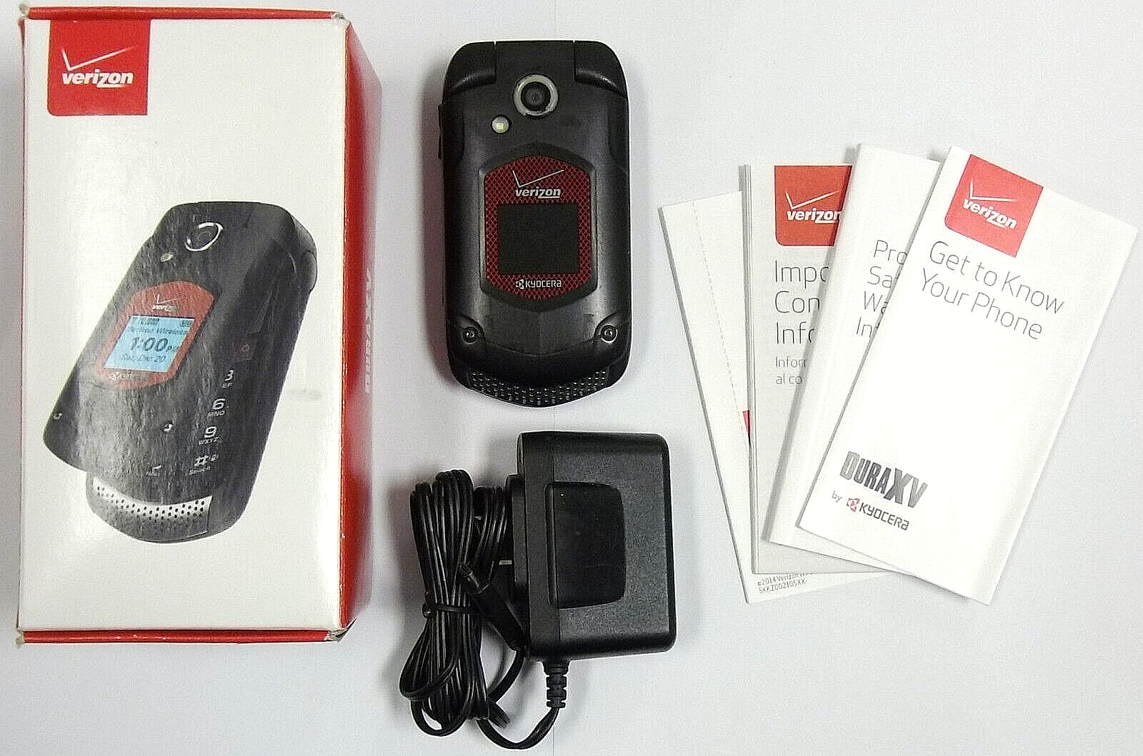 Kyocera Dura XV+ E4520 – Black and Red ( Verizon ) Flip Phone – Post Pay Version
