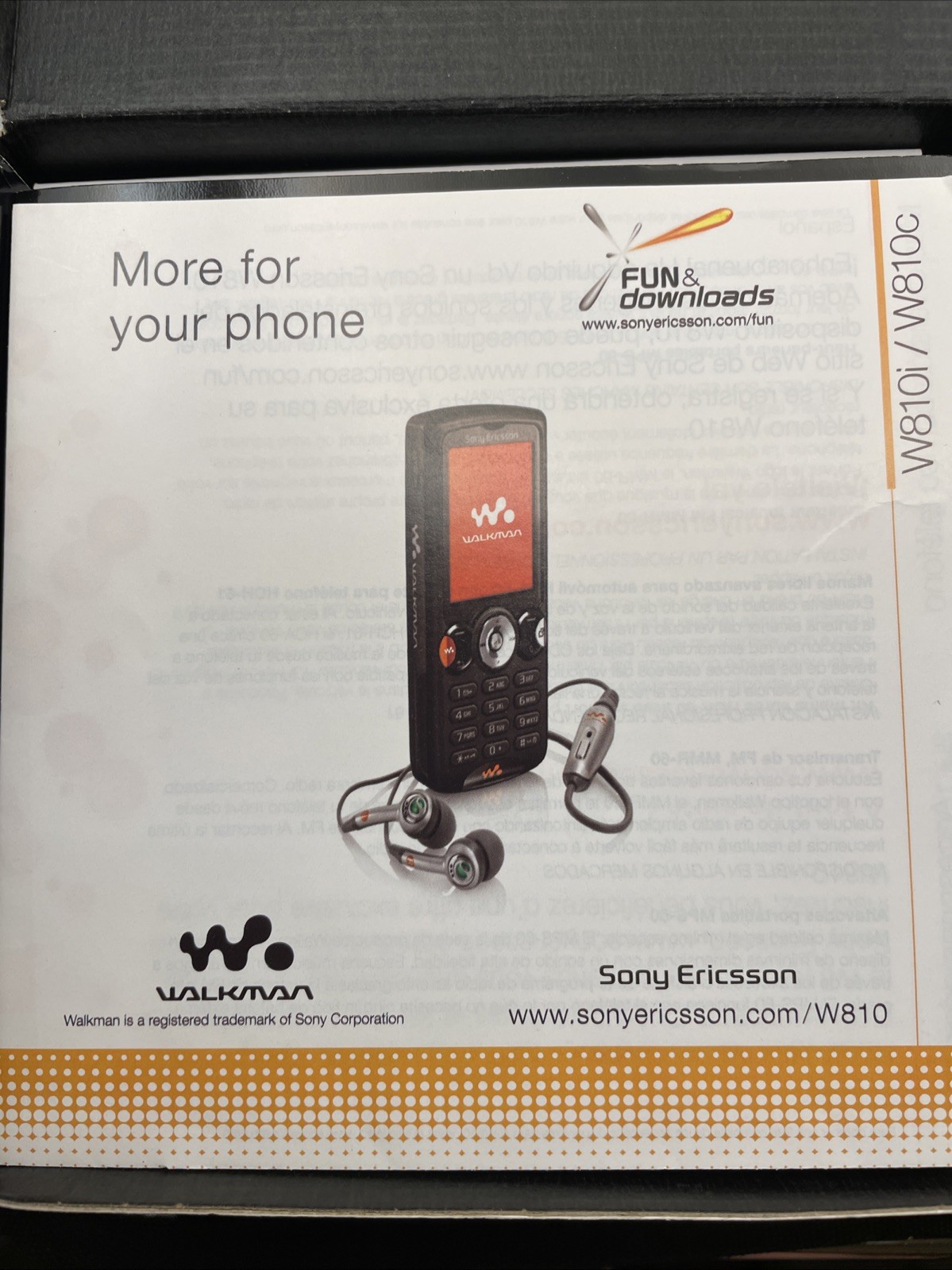 Sony Ericcson Walkman W810i – Satin black (Unlocked) Cellular No Earphones