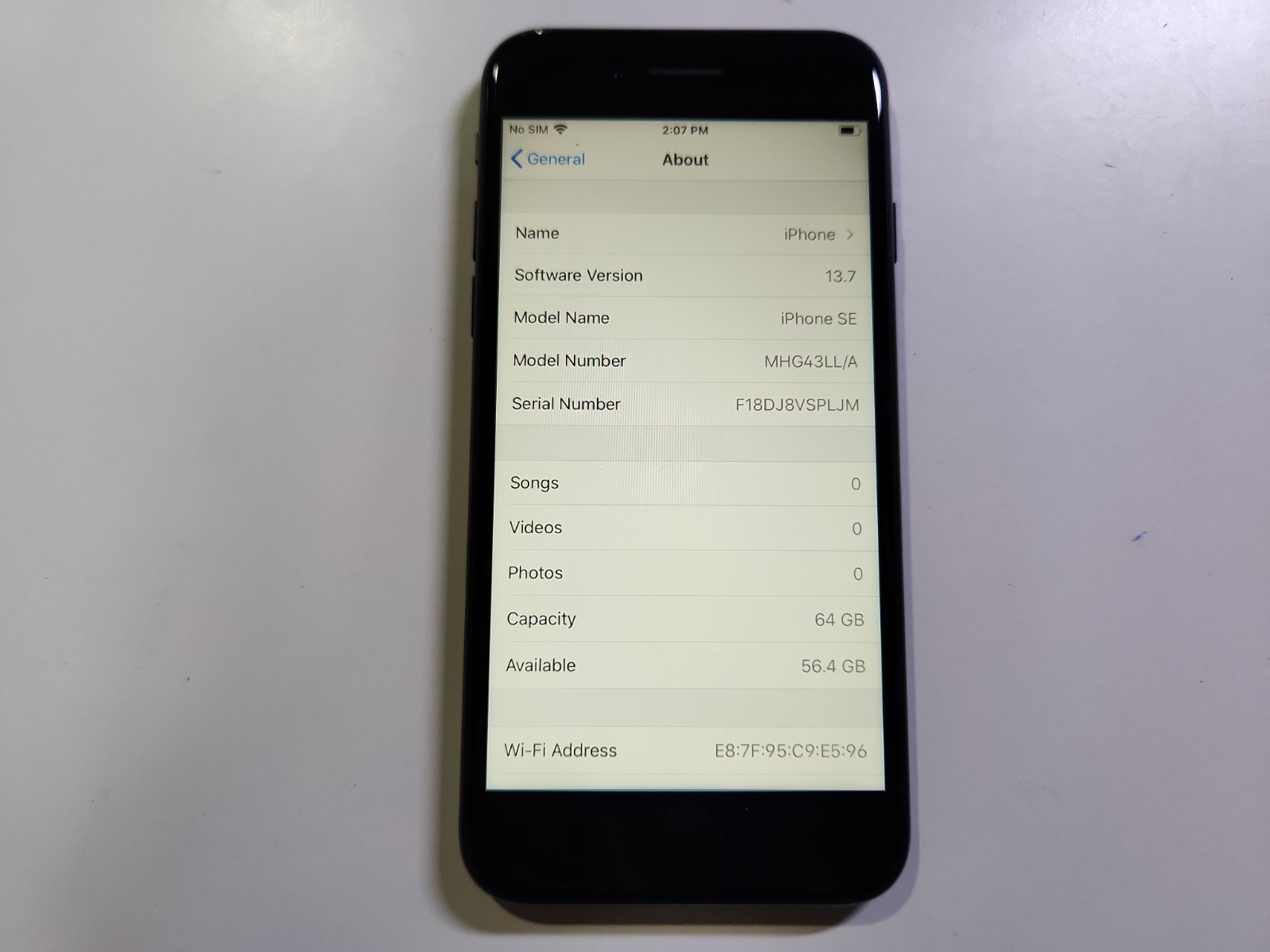 Apple iPhone SE 2nd Gen A2275 64GB Unlocked Clean IMEI BH=83% *RARE* iOS 13.7