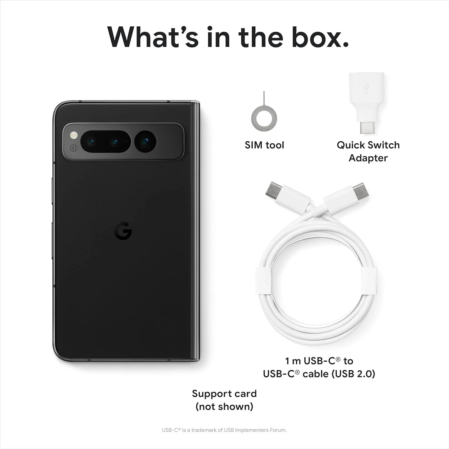 Google Pixel Fold G9FPL 256GB Obsidian Unlocked 5G Foldable Android Phone NEW