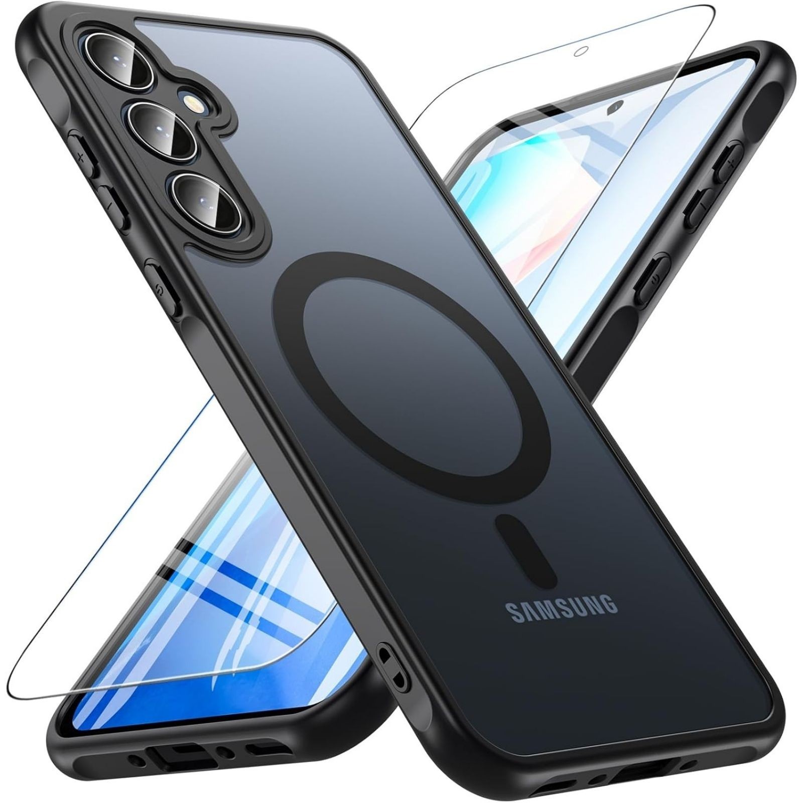For Samsung Galaxy A35 5G Case with Heavy Duty Shockproof Protective Cover Black