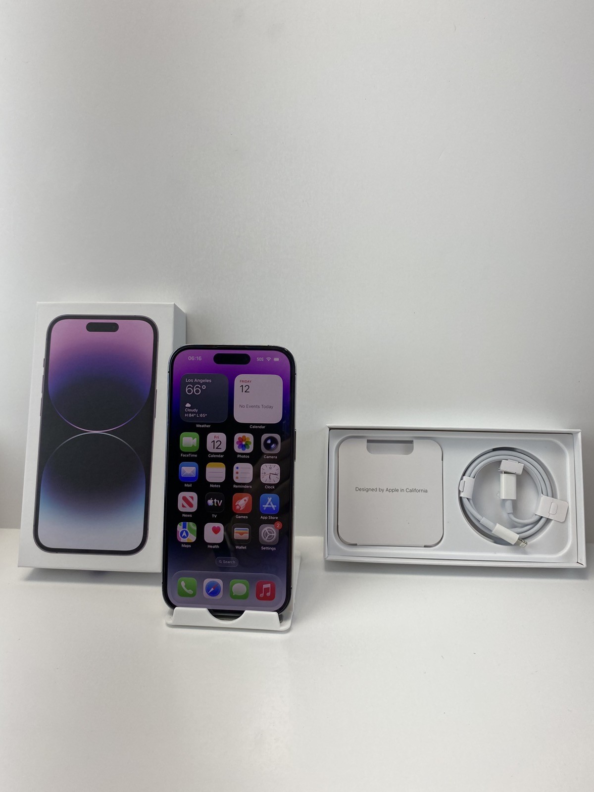 Apple iPhone 14 Pro A2650 512GB Deep Purple 98% battery health Unlocked phone