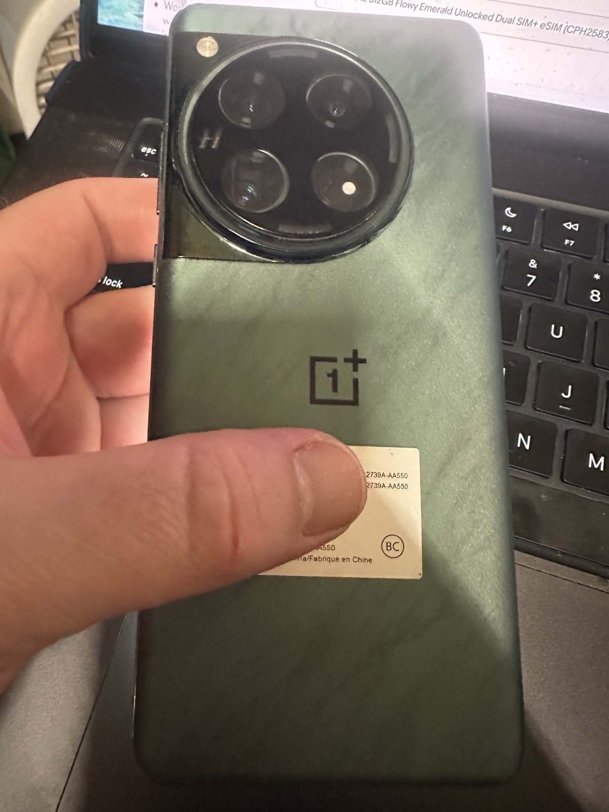 OnePlus 12 512GB Flowy Emerald Unlocked Dual SIM+ eSIM (CPH2583) Excellent
