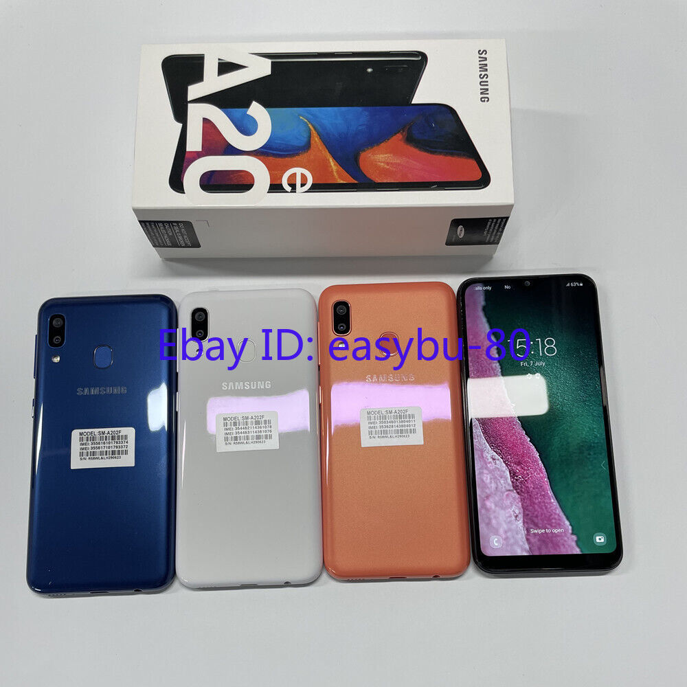 Unlocked Samsung Galaxy A20e A202F/DS 32GB+3GB Dual SIM Multicolor New Sealed