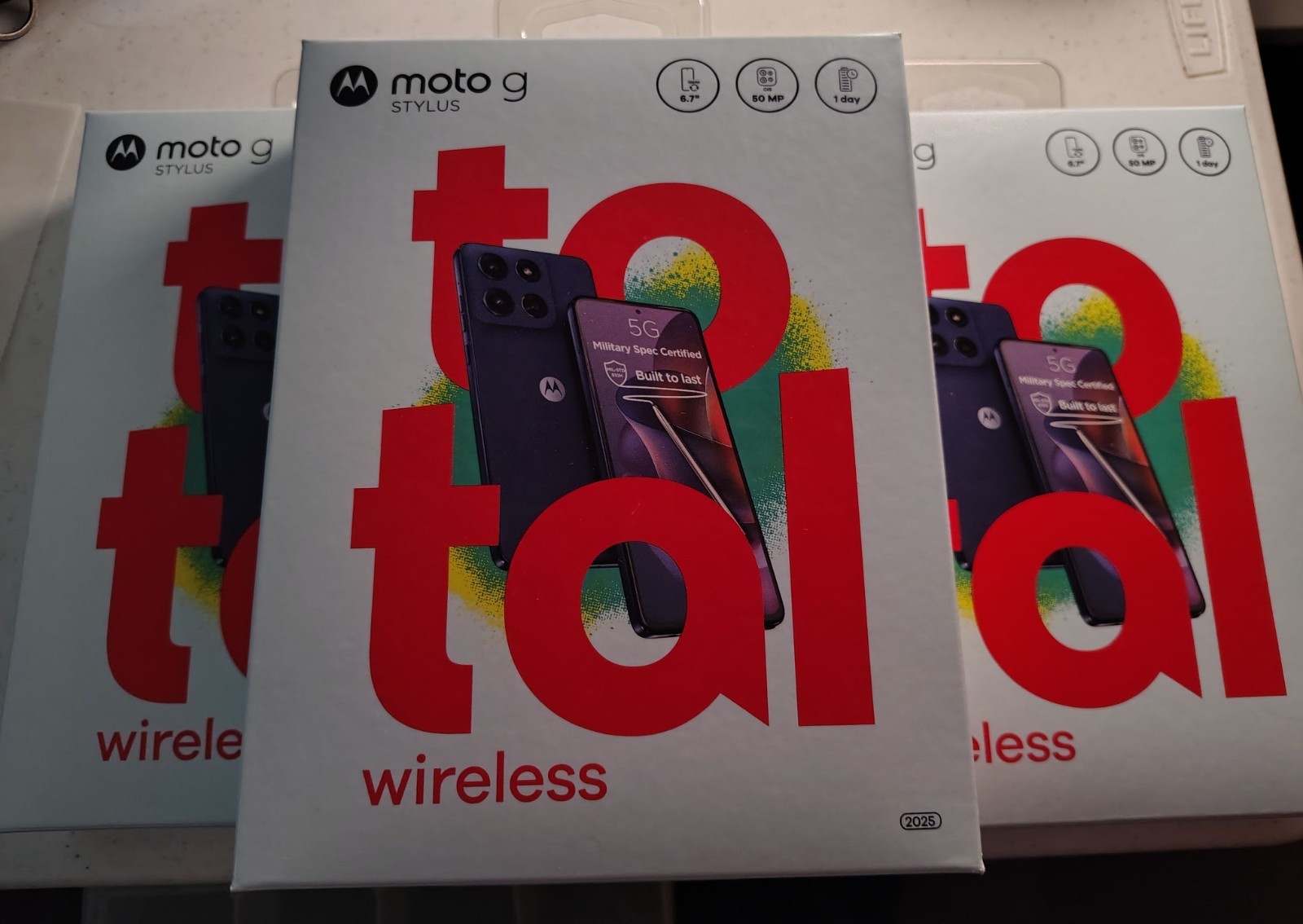 3 Moto G Stylus 2025 Phones 128gb Pantone (Total Wireless) New Open Box