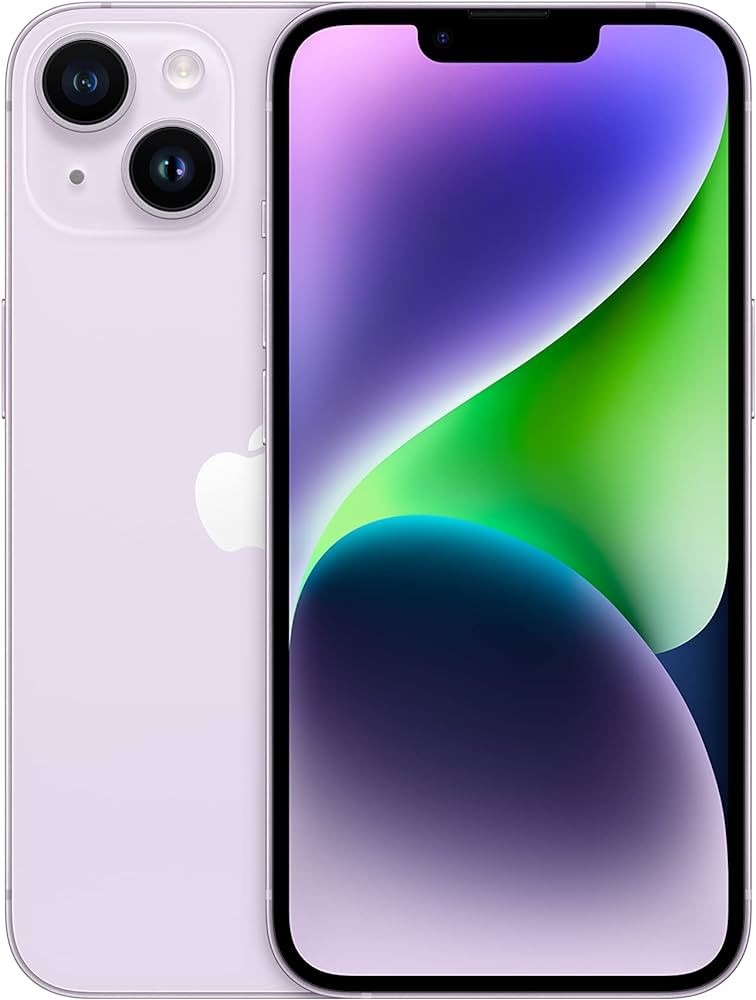 Apple iPhone 14 A2649 Unlocked 128GB Purple A- Medium Burn