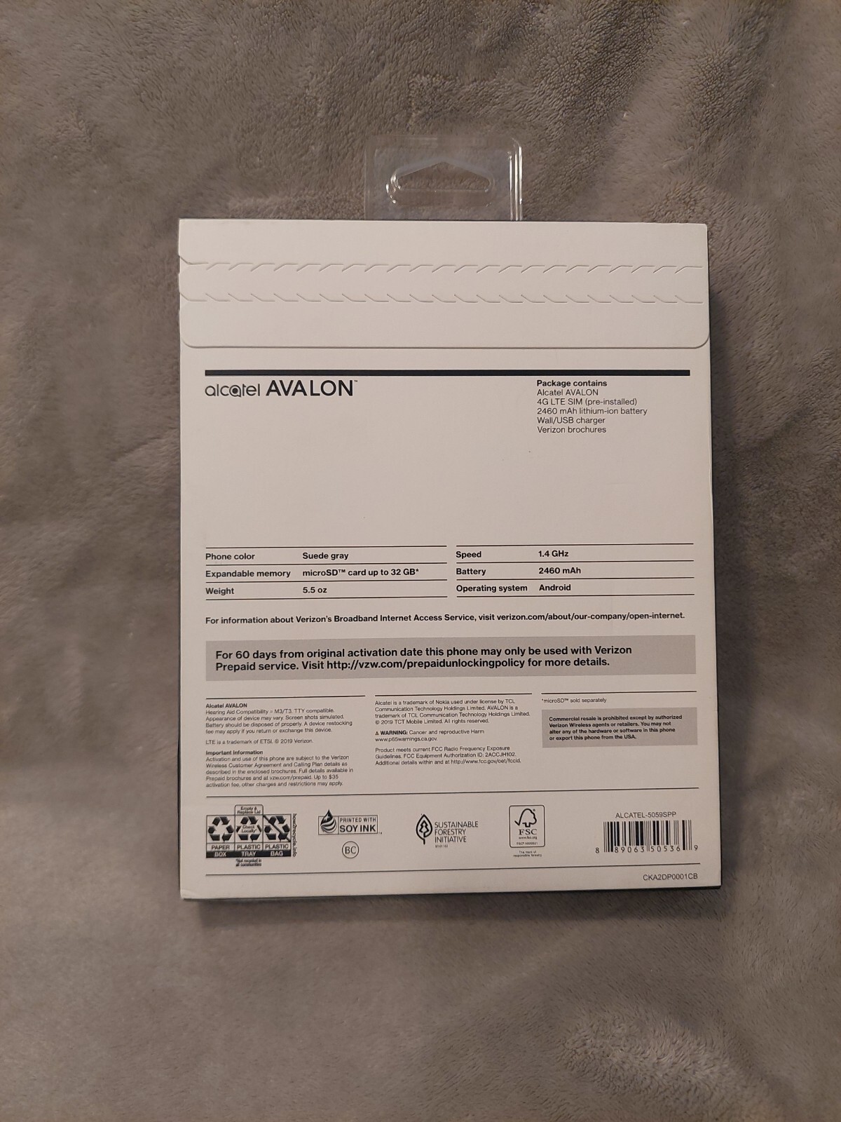 Verizon TCL Alcatel Avalon 16GB Prepaid Smartphone Grey 4G LTE Sealed Android