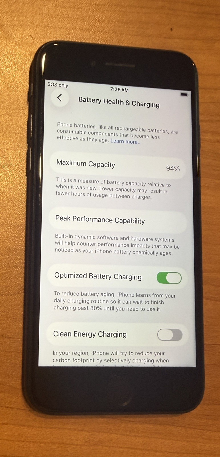 Apple iPhone SE 2022 3rd Gen 64GB Unlocked Midnight 94% BH