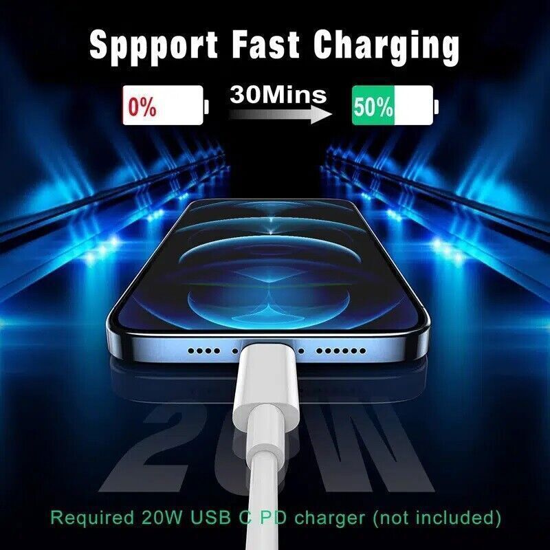 20W Wall Adapter Fast Power Charger+3FT USB-C Charging Cable For iPhone 14 13 12