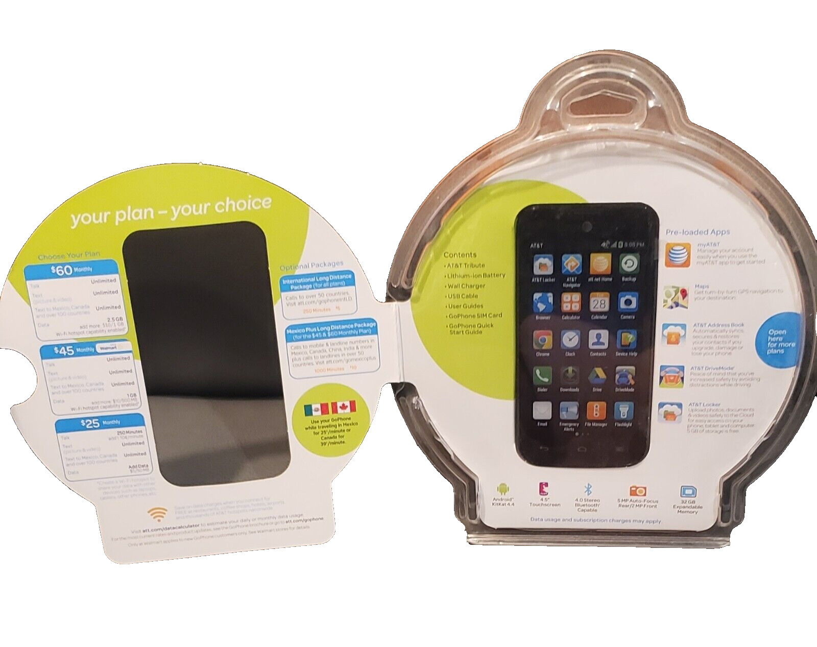 ATT AT&T TRIBUTE 4G LTE ANDROID SMARTPHONE GO PHONE~NEW~WIFI HOTSPOT CAPABILITY