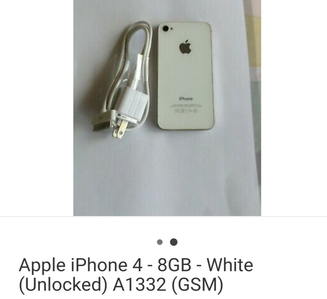 Apple iPhone 4 – 8GB – White (Unlocked) A1387 (CDMA + GSM)