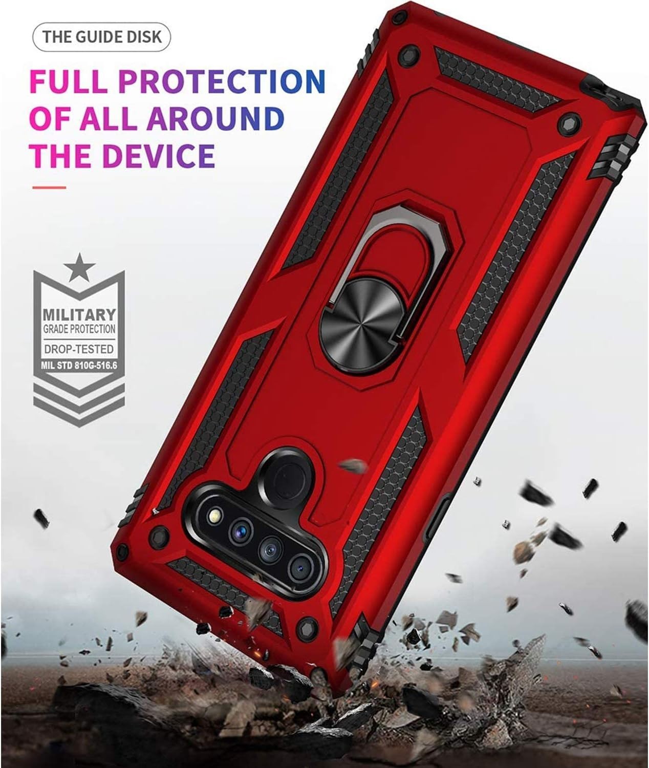 For LG Stylo 6 Case Hybrid Dual Layer Shockproof Bumper Heavy Duty Cover Blue