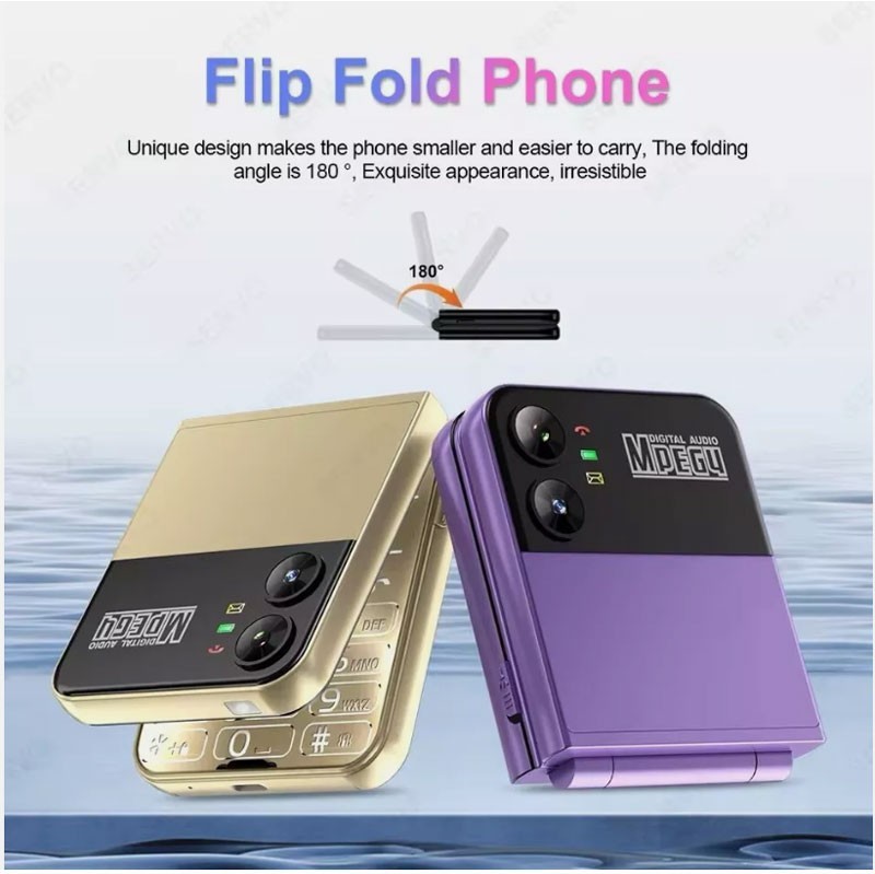 SERVO F7 Mini Unlocked 4 SIM Card Slots Foldable Mobile Cell Phones NEW Dialer