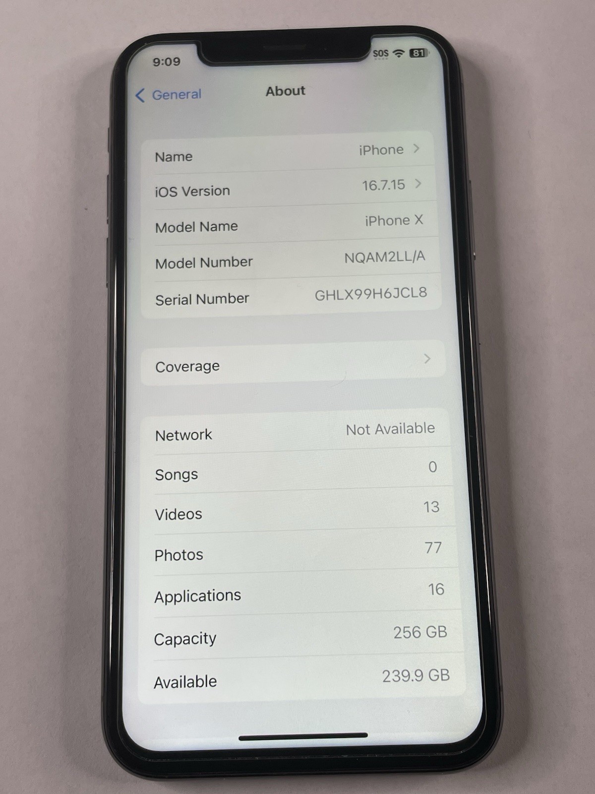 Apple iPhone X 256GB – Network Unlocked – Working Face ID – *read description*