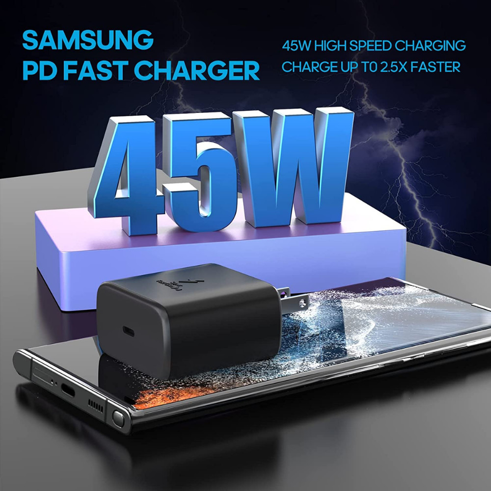 45W Power Fast Charger Wall Adapter Type C Cable For Samsung Galaxy S20 S21