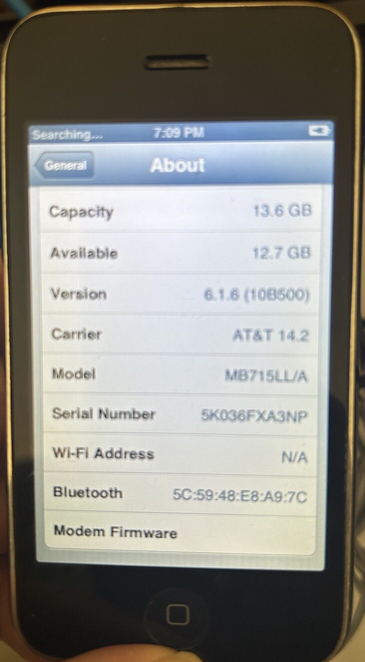RARE Apple iPhone black (AT&T) A1303 (GSM) 6.1.6 with extras
