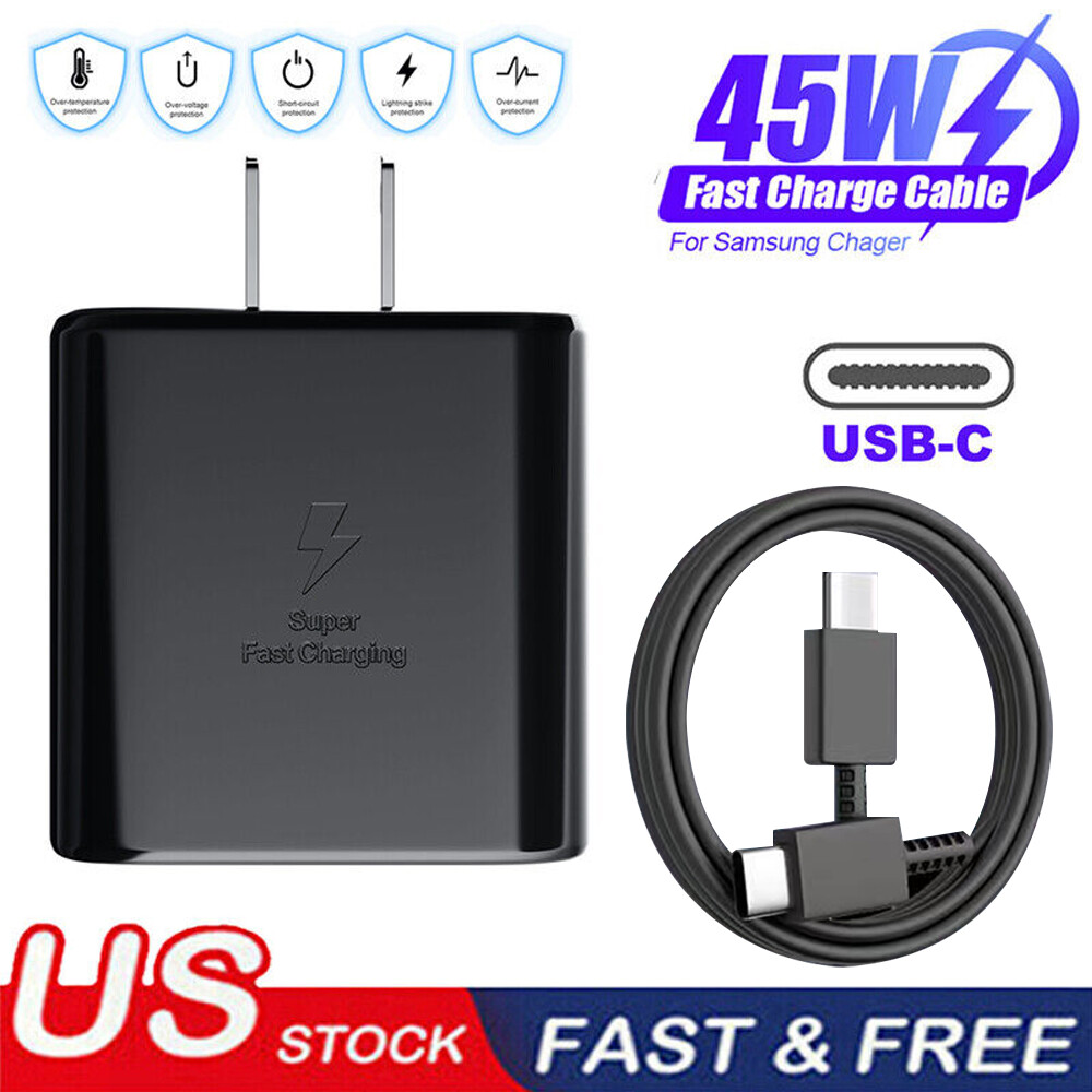 45W Super Fast Charging Type C Wall Charger+Cable Fit Samsung Galaxy S23-S20 MO