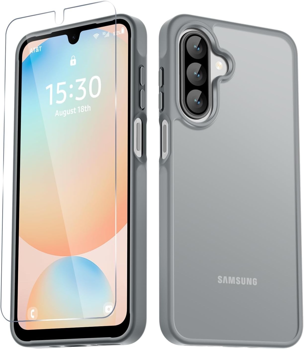 Samsung Galaxy A17 5G Case, Matte Phone Case with Screen Protector, Dark Green
