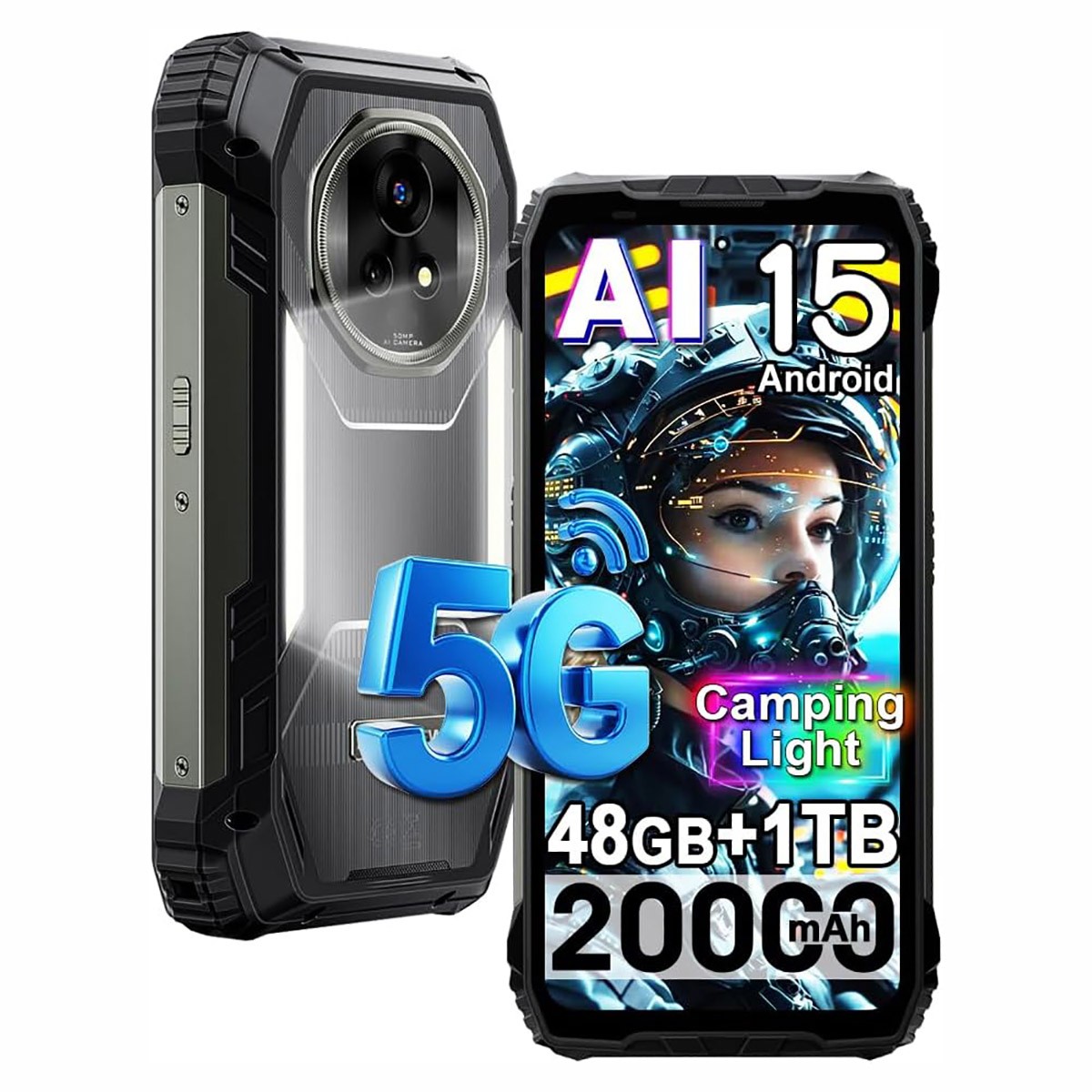 Blackview XPLORE 2 AI 5G Rugged Smartphone 48GB+1TB 6.7″ Android 15 20000mAh NFC