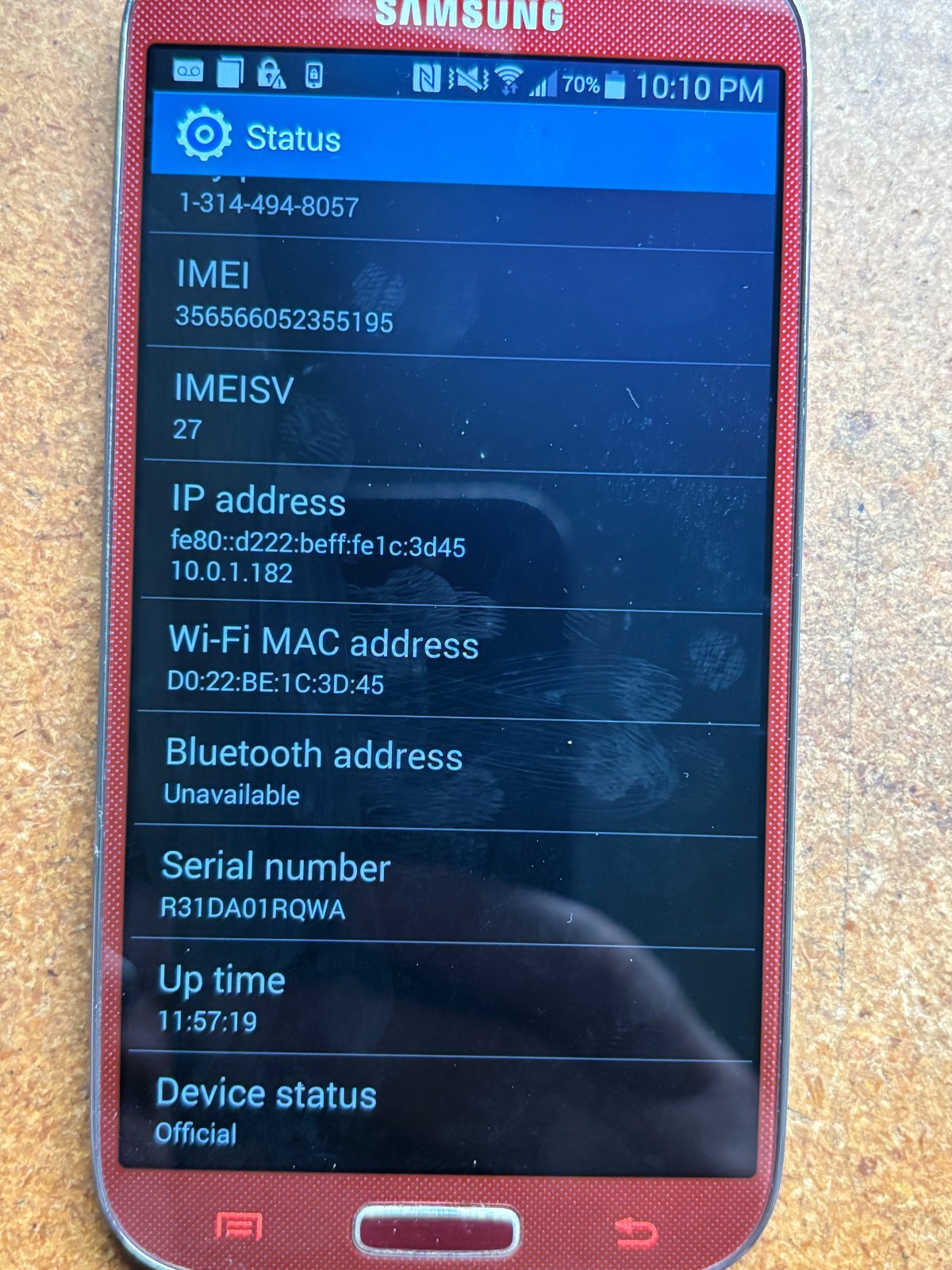 AT&T Samsung GALAXY S4 Red Android 16gb Smartphone SGH-I337 + OTTER BUNDLE