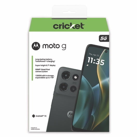 Cricket Motorola Moto G 5G 2025 128gb/6.7″HD+/50MP Forest Gray Prepaid Phone🔒🆕