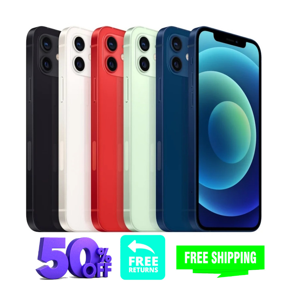 Apple iPhone 12 64GB/128GB – Black, Blue, Green, White, 5G, Verizon, T-Mobile
