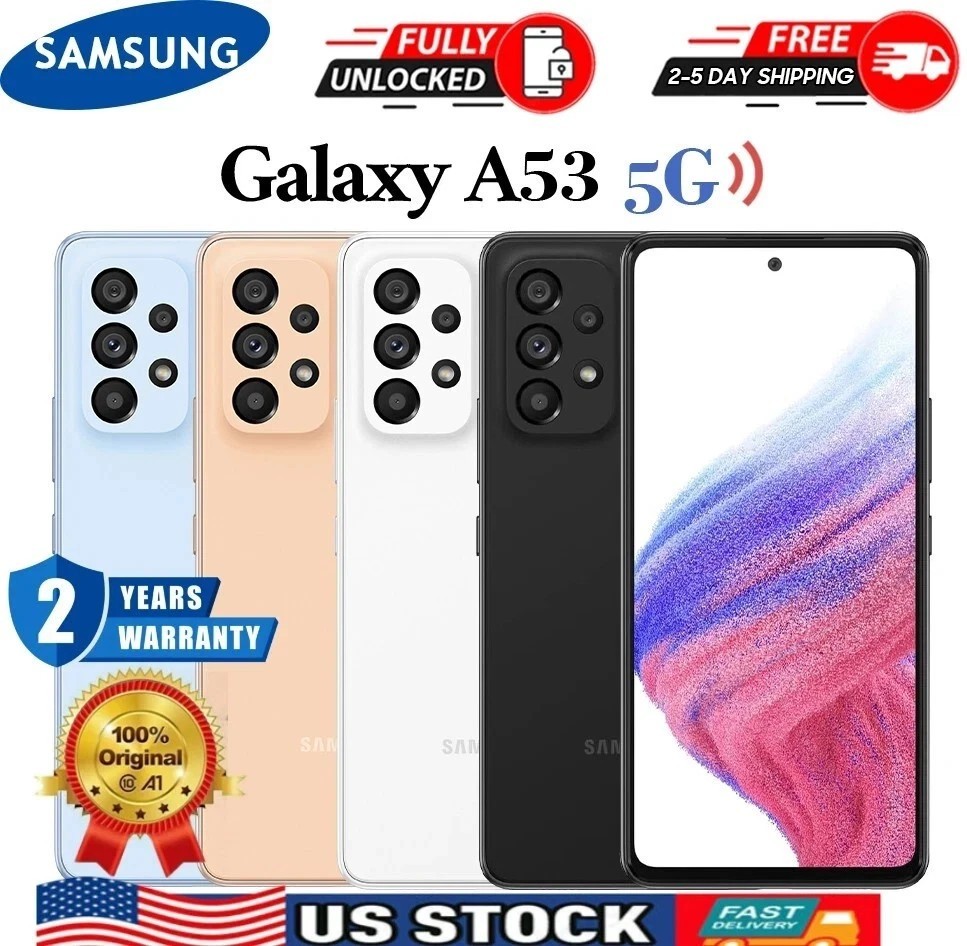 💯Samsung Galaxy A53 5G SM-A536U-128GB Black (Full Unlocked) Brand New Sealed us