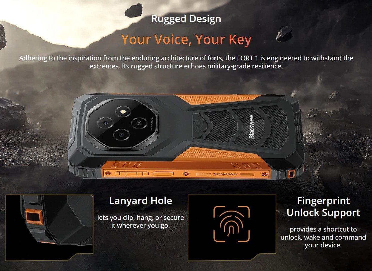 Blackview FORT 1 AI Rugged Smartphone 128GB/256GB 6.56″ 10000mAh – New