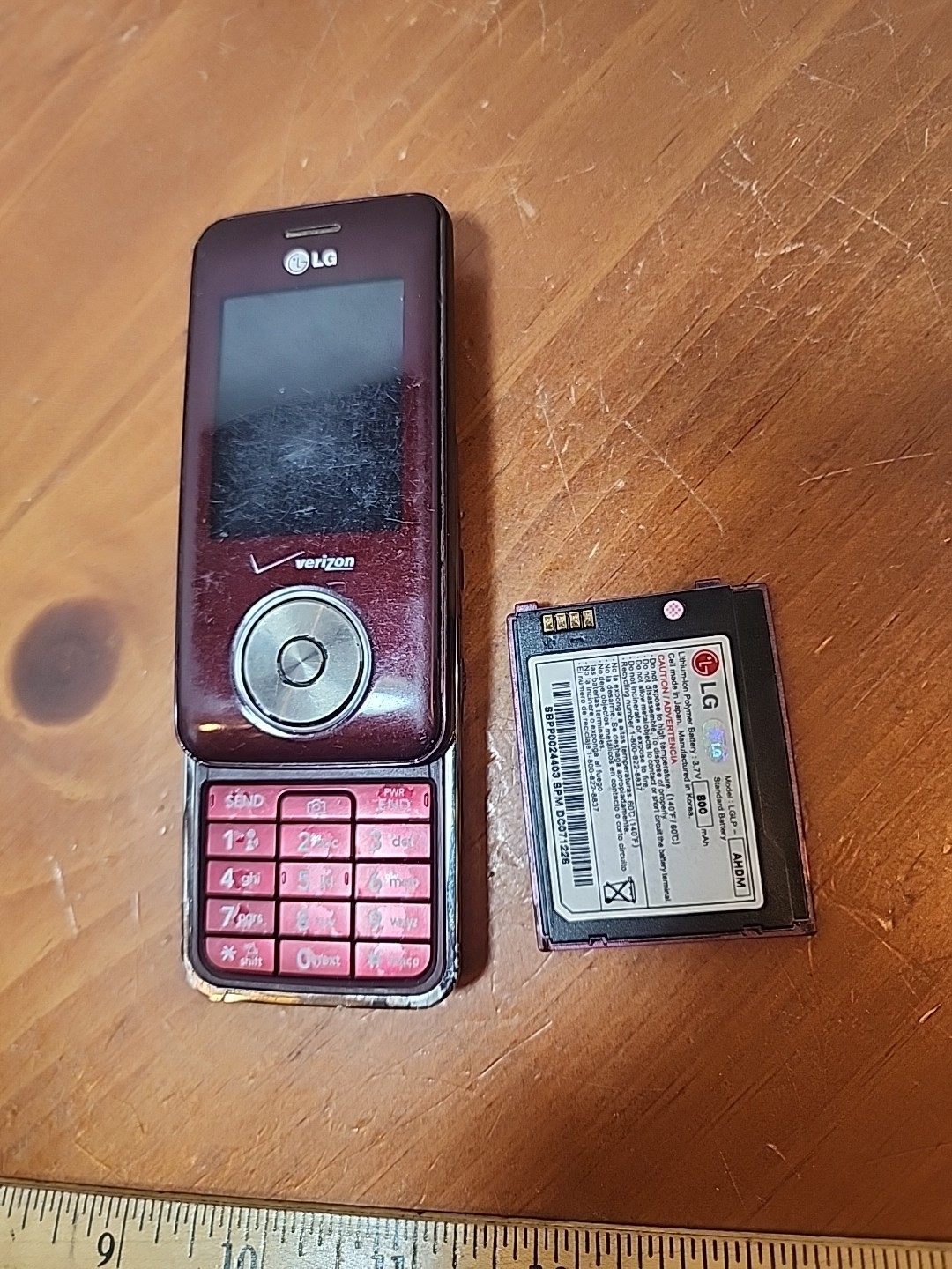 LG Chocolate 2 II VX8550 Burgundy Verizon Rare Slider Up Phone “UNTESTED” Read!