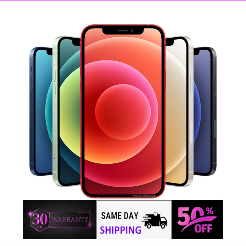Apple iPhone 12 Unlocked 64GB/128GB – Black, Blue, Purple – 5G, iOS, Free Ship