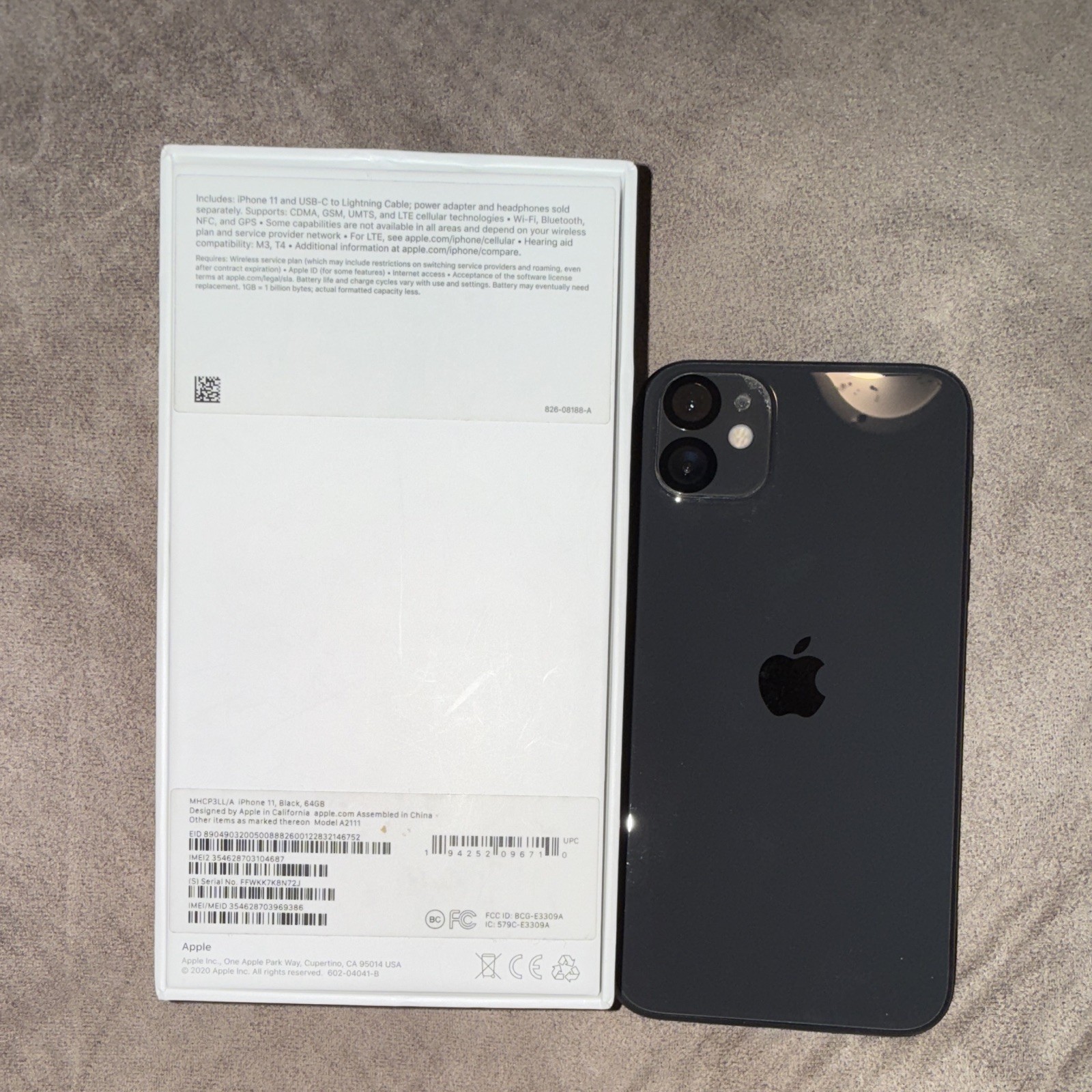 Apple iPhone 11 64GB Black Unlocked (A2111) 12MP A13 Bionic MHCP3LL/A
